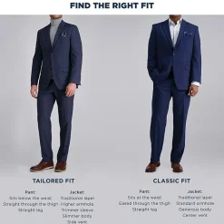 Haggar Travel Performance Tailored Mens Stretch Fabric Modern Fit Suit