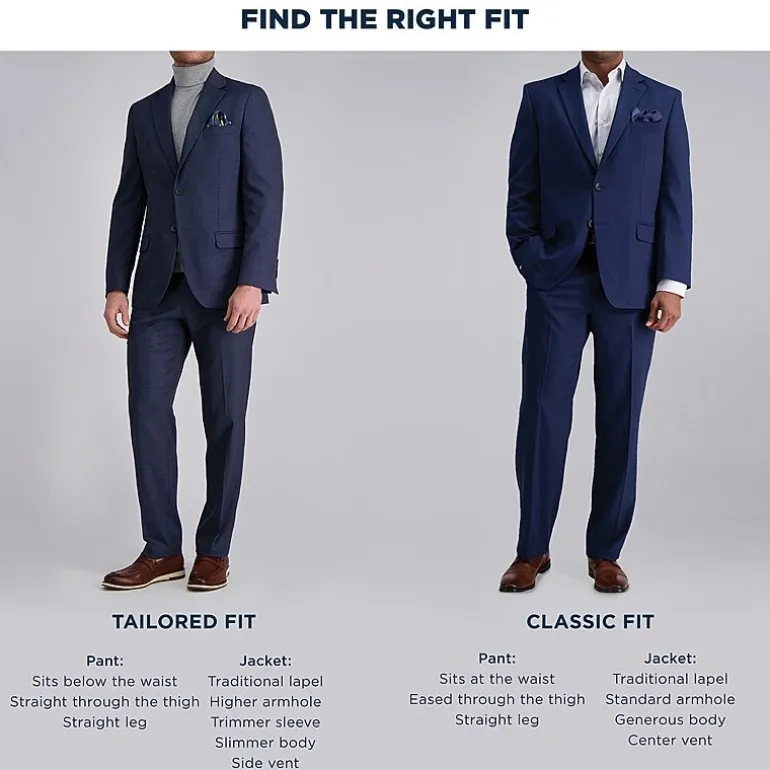 Haggar Travel Performance Tailored Mens Stretch Fabric Modern Fit Suit