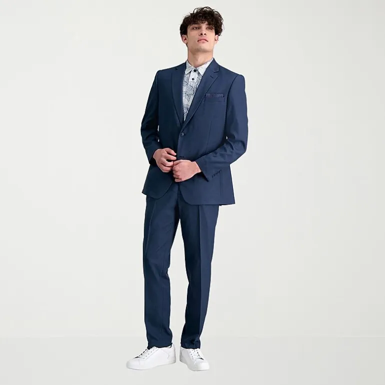 Haggar Travel Performance Tailored Mens Stretch Fabric Modern Fit Suit