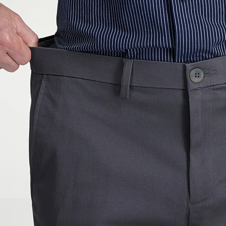 Haggar Wrinkle Free Performance Khaki Mens Comfort Waistband Straight Fit Flat Front Pant
