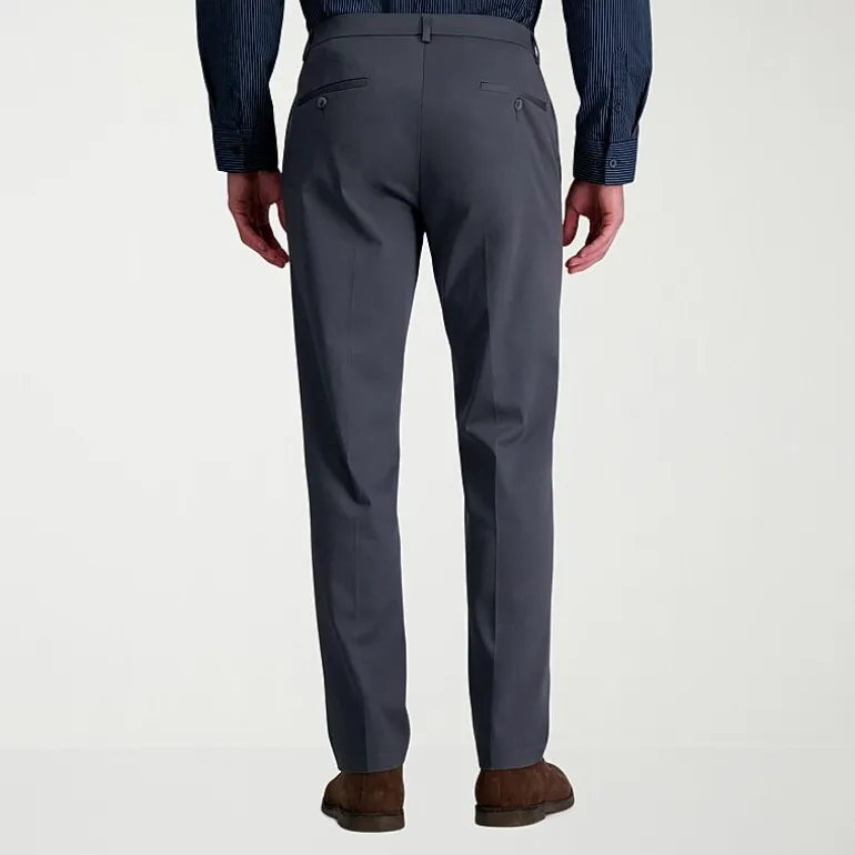 Haggar Wrinkle Free Performance Khaki Mens Comfort Waistband Straight Fit Flat Front Pant