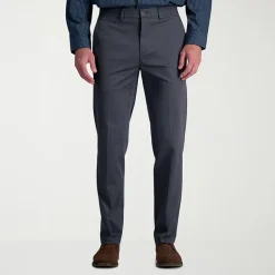 Haggar Wrinkle Free Performance Khaki Mens Comfort Waistband Straight Fit Flat Front Pant
