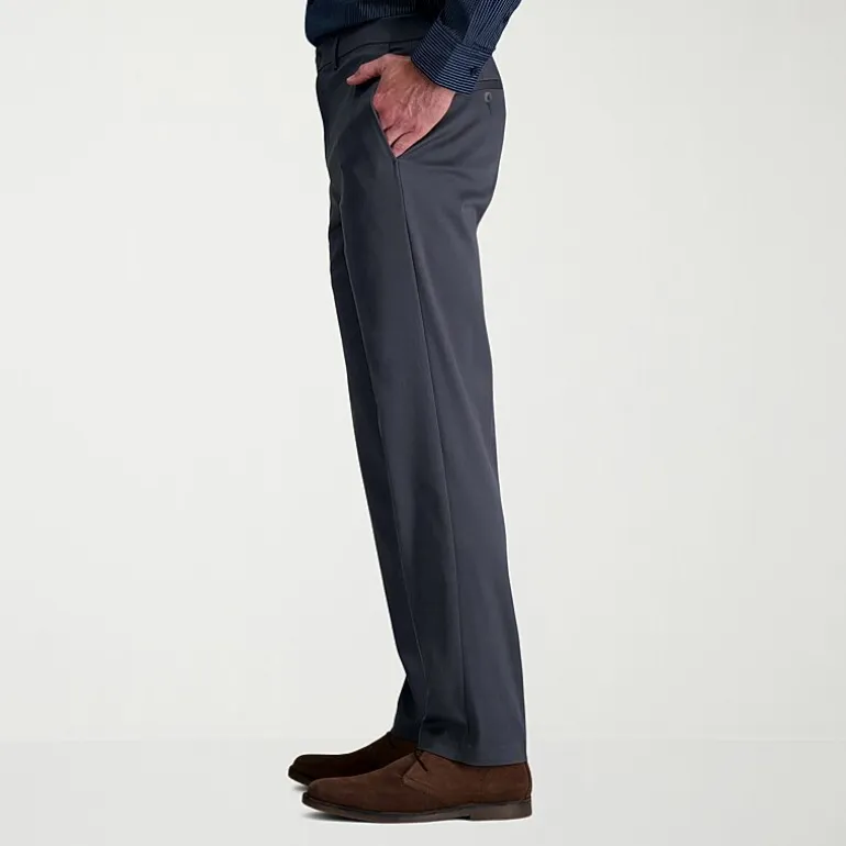 Haggar Wrinkle Free Performance Khaki Mens Comfort Waistband Straight Fit Flat Front Pant
