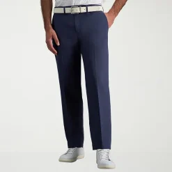 Haggar Wrinkle Free Performance Khaki Mens Comfort Waistband Straight Fit Flat Front Pant