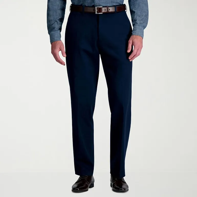 Haggar Wrinkle Free Performance Khaki Mens Classic Fit Flat Front Pant