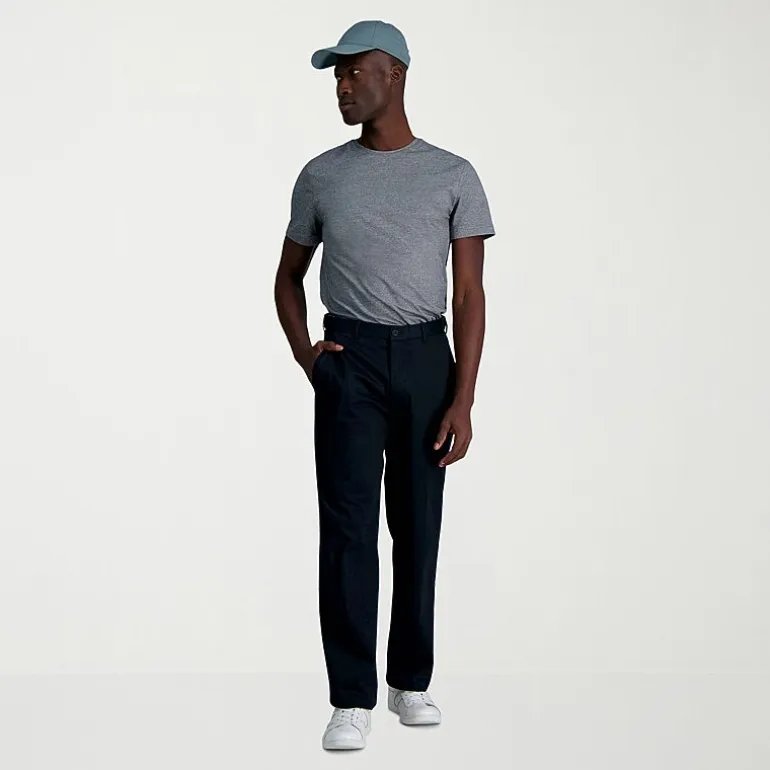 Haggar Wrinkle Free Performance Khaki Mens Classic Fit Flat Front Pant