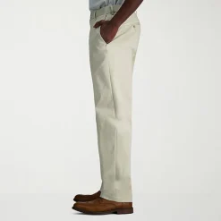 Haggar Wrinkle Free Performance Khaki Mens Classic Fit Flat Front Pant