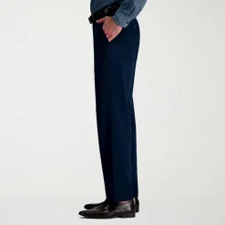 Haggar Wrinkle Free Performance Khaki Mens Classic Fit Flat Front Pant