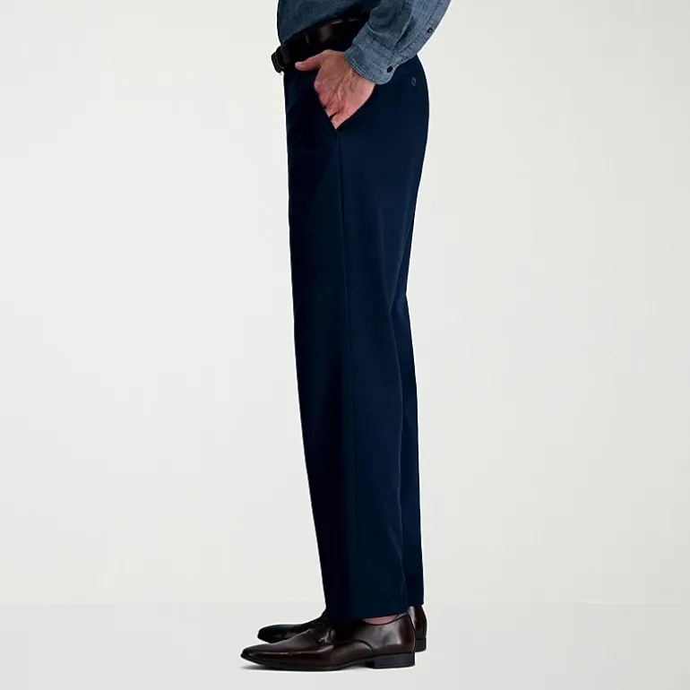 Haggar Wrinkle Free Performance Khaki Mens Classic Fit Flat Front Pant