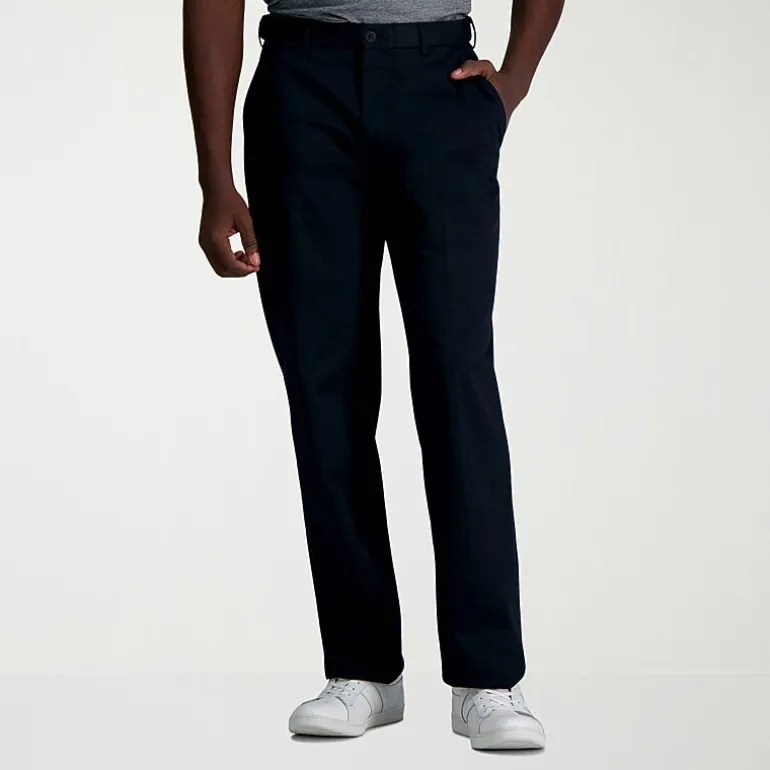 Haggar Wrinkle Free Performance Khaki Mens Classic Fit Flat Front Pant