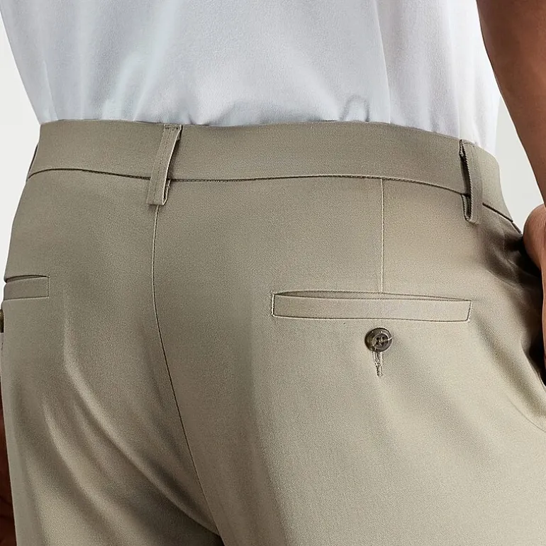 Haggar Wrinkle Free Performance Khaki Mens Comfort Waistband Slim Fit Flat Front Pant