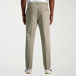 Haggar Wrinkle Free Performance Khaki Mens Comfort Waistband Slim Fit Flat Front Pant