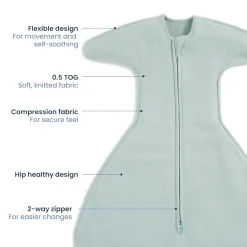 HALO SleepSack SwaddleStretch, Arms Up or Extended Arms, 0 – 3 months, 0.5 TOG