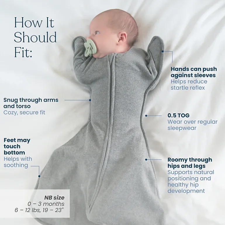 HALO SleepSack SwaddleStretch, Arms Up or Extended Arms, 0 – 3 months, 0.5 TOG