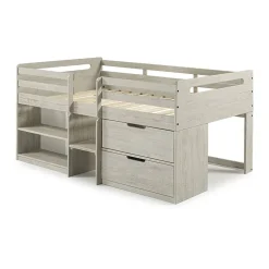 Handles Twin Low Loft Bed with Storage