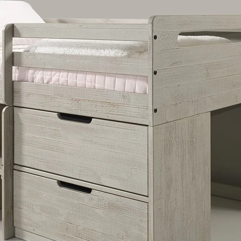 Handles Twin Low Loft Bed with Storage