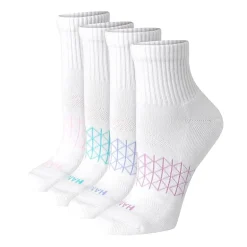Hanes Absolute Active Womens Breathable 4 Pair Quarter Ankle Socks