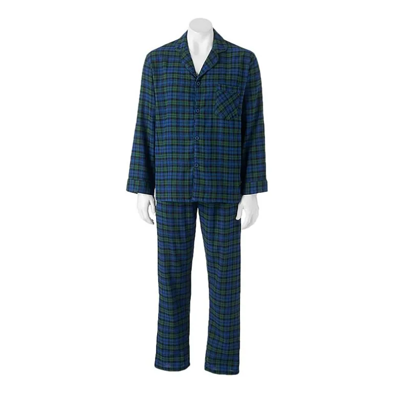 Hanes Big and Tall Mans Mens Flannel Pajama Set