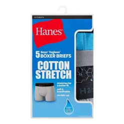Hanes Big Kid Boys 5 Pack Boxer Briefs Bu3bp5