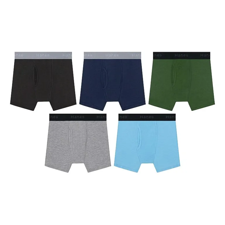 Hanes Big Kid Boys 5 Pack Boxer Briefs Bu3bd5