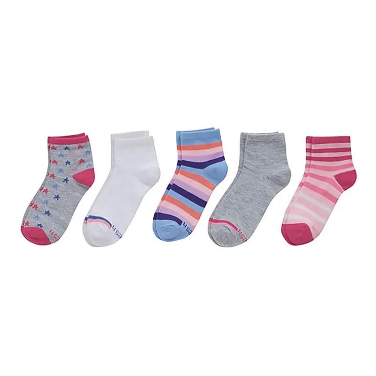 Hanes Big Kid Girls Multi-Pack 10 Pair Low Cut Socks