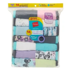 Hanes Bonus Pack Little & Big Kid Girls 12+2 Pack Hipster Panty Guh14b