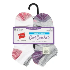 Hanes Cool Comfort Breathable Womens Multi-Pack 8 Pair No Show Socks