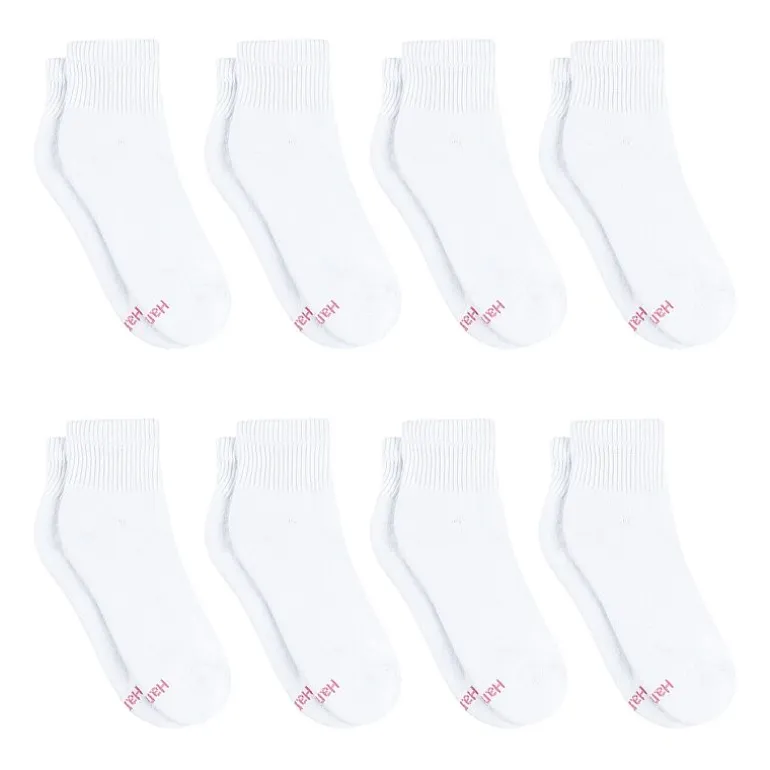 Hanes Cool Comfort Cushion Womens Multi-Pack 8 Pair Quarter Ankle Socks