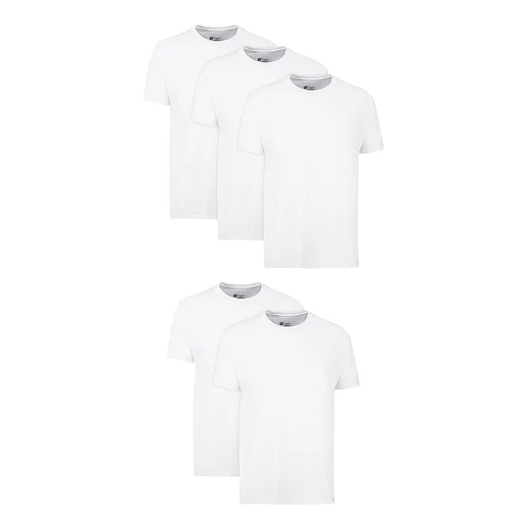 Hanes Cotton Fresh Iq Bonus Pack Mens 5 Pack Short Sleeve Crew Neck T-Shirt
