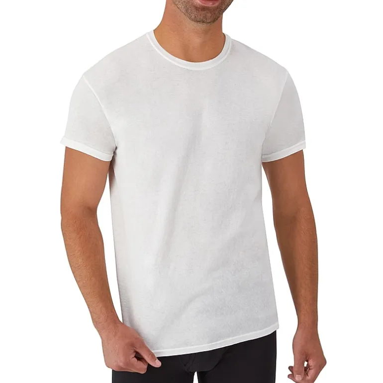 Hanes Cotton Fresh Iq Bonus Pack Mens 5 Pack Short Sleeve Crew Neck T-Shirt