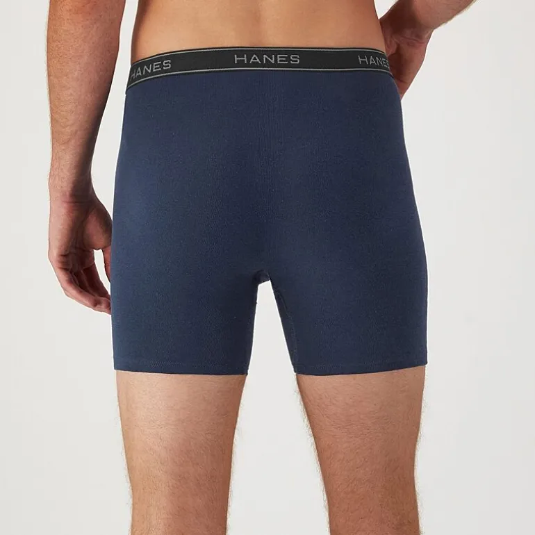 Hanes Cotton Mens 4 Pack Boxer Briefs J742a4
