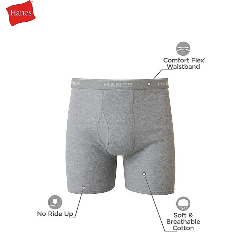 Hanes Fresh Iq Bonus Pack Mens 5 Pack Boxer Briefs J349b5