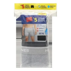 Hanes Fresh Iq Bonus Pack Mens 5 Pack Boxer Briefs J349b5