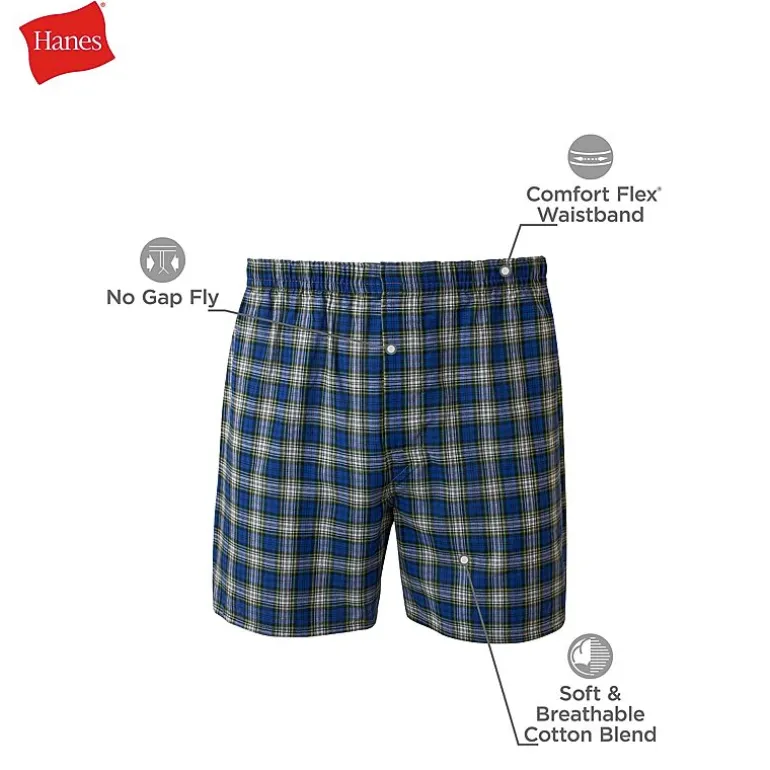 Hanes Fresh Iq ComfortflexN Bonus Pack Mens 5 Pack Boxers J838t5