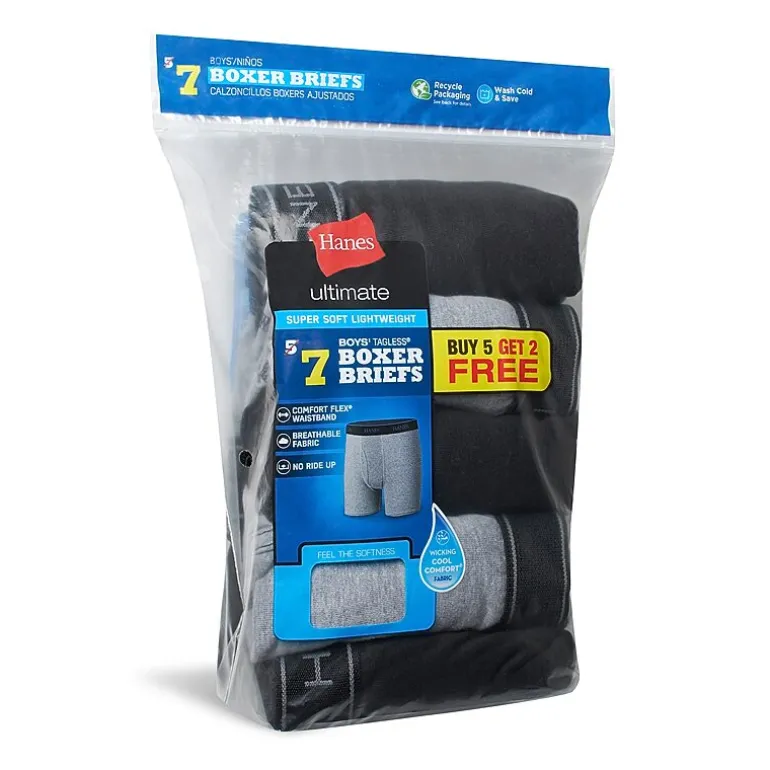 Hanes Little & Big Boys 5+2 Bonus Pack Boxer Briefs