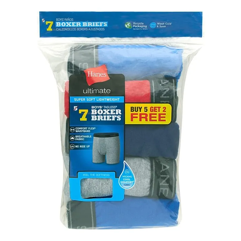 Hanes Little & Big Boys 5+2 Bonus Pack Boxer Briefs