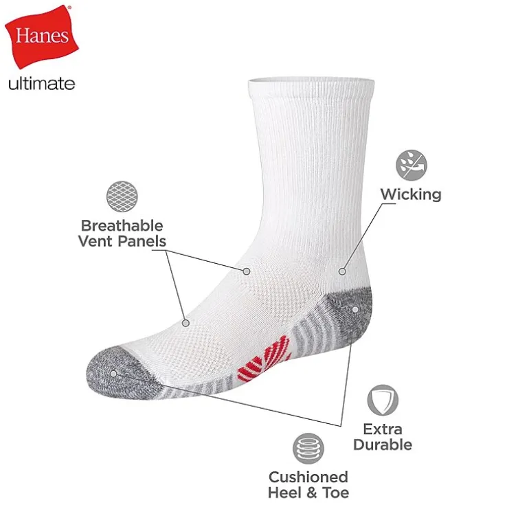 Hanes Little & Big Kid Boys 10+1 Bonus Pairs Crew Socks