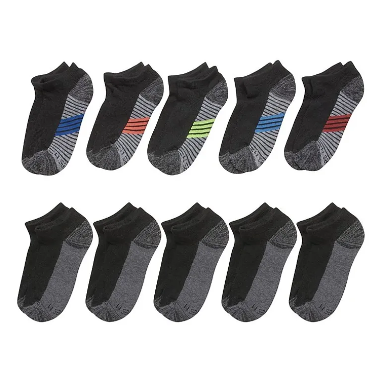 Hanes Little & Big Kid Boys Multi-Pack 10 Pair No Show Socks