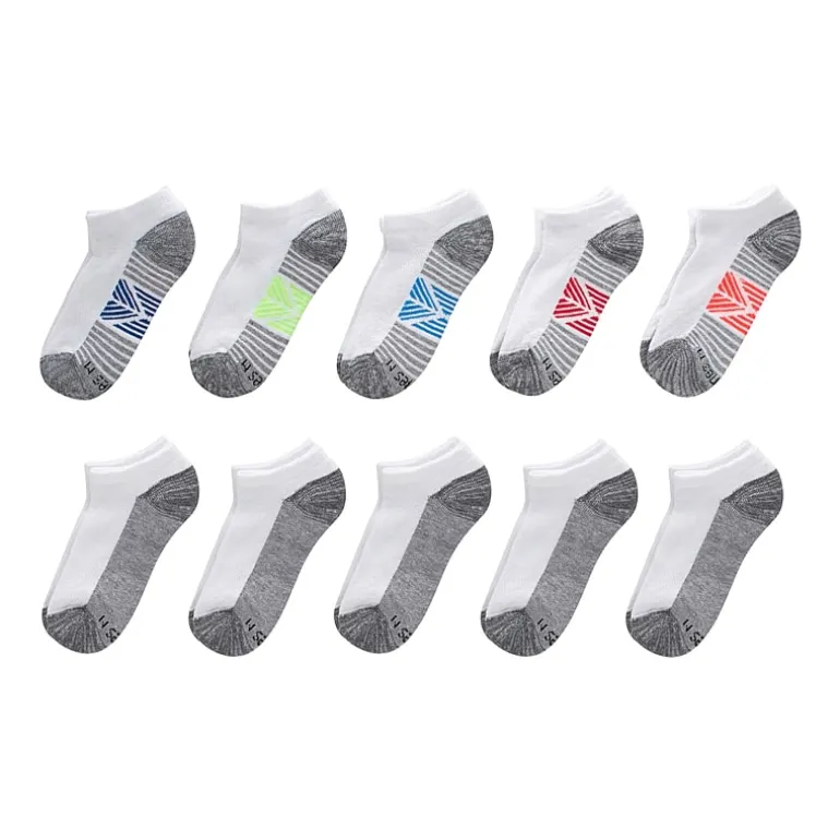 Hanes Little & Big Kid Boys Multi-Pack 10 Pair No Show Socks