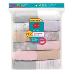 Hanes Little & Big Kid Girls 12 Pack Briefs Gubr12