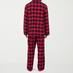 Hanes Mens Flannel Round Neck Long Sleeve 2-pc. Big and Tall Pajama Set