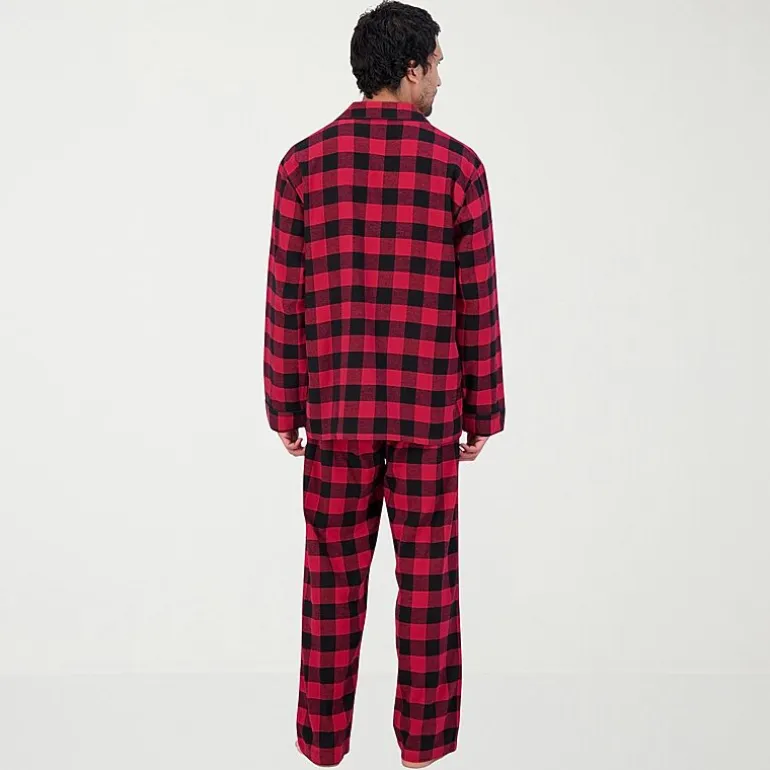 Hanes Mens Flannel Round Neck Long Sleeve 2-pc. Big and Tall Pajama Set