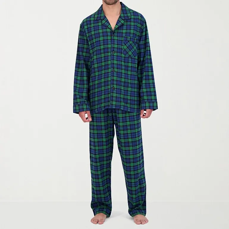 Hanes Mens Flannel Round Neck Long Sleeve 2-pc. Big and Tall Pajama Set