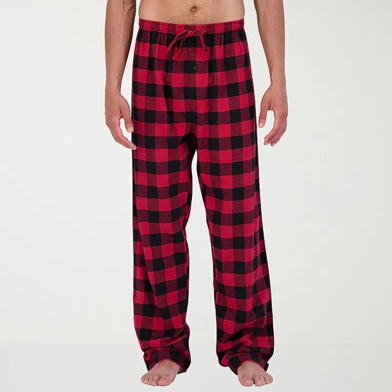 Hanes Mens Flannel Round Neck Long Sleeve 2-pc. Big and Tall Pajama Set