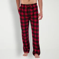 Hanes Mens Fleece Crew Neck Long Sleeve 2-pc. Big Pajama Set