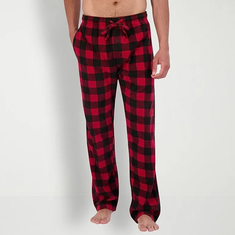 Hanes Mens Fleece Crew Neck Long Sleeve 2-pc. Big Pajama Set