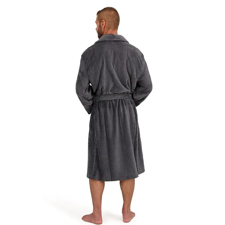 Hanes Mens Fleece Long Sleeve Knee Length Robe