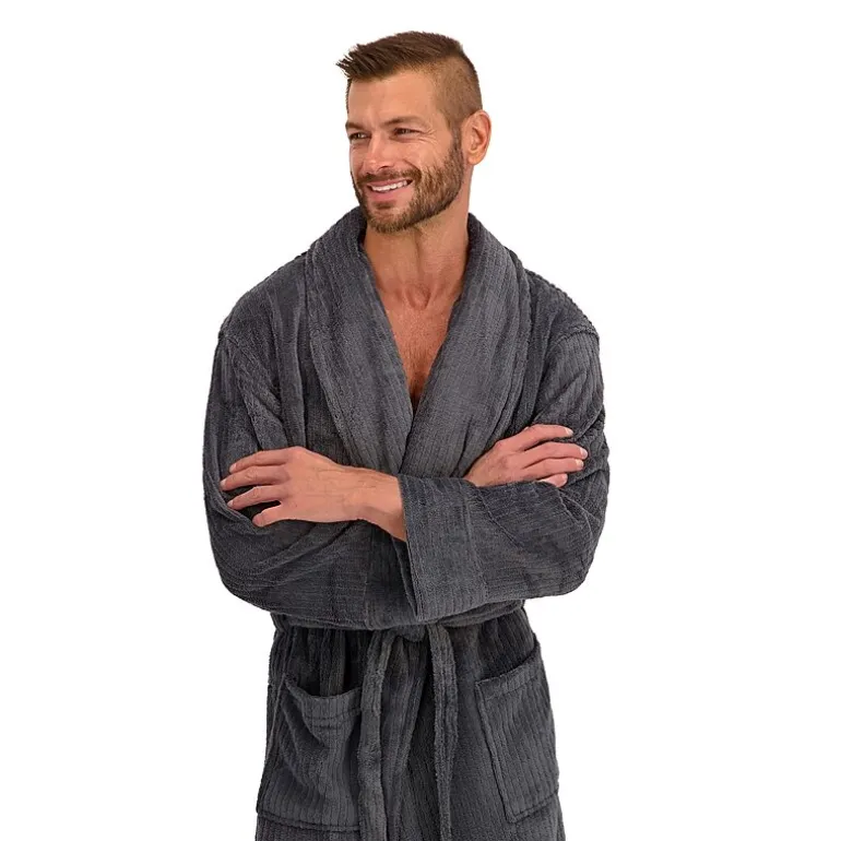 Hanes Mens Fleece Long Sleeve Knee Length Robe