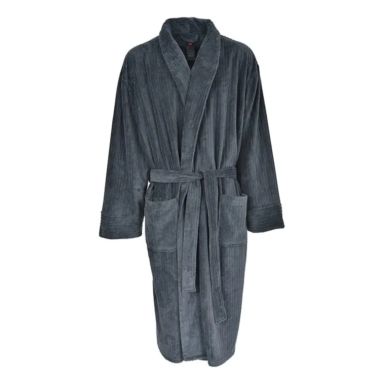 Hanes Mens Fleece Long Sleeve Knee Length Robe