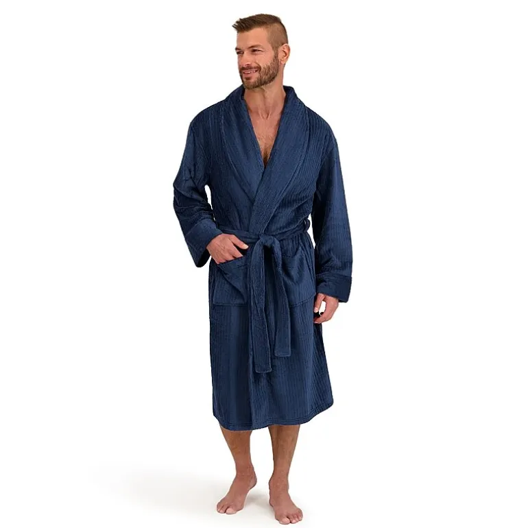 Hanes Mens Fleece Long Sleeve Knee Length Robe